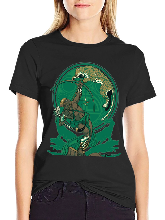 Archer & Leopard Graphic Tee - Black