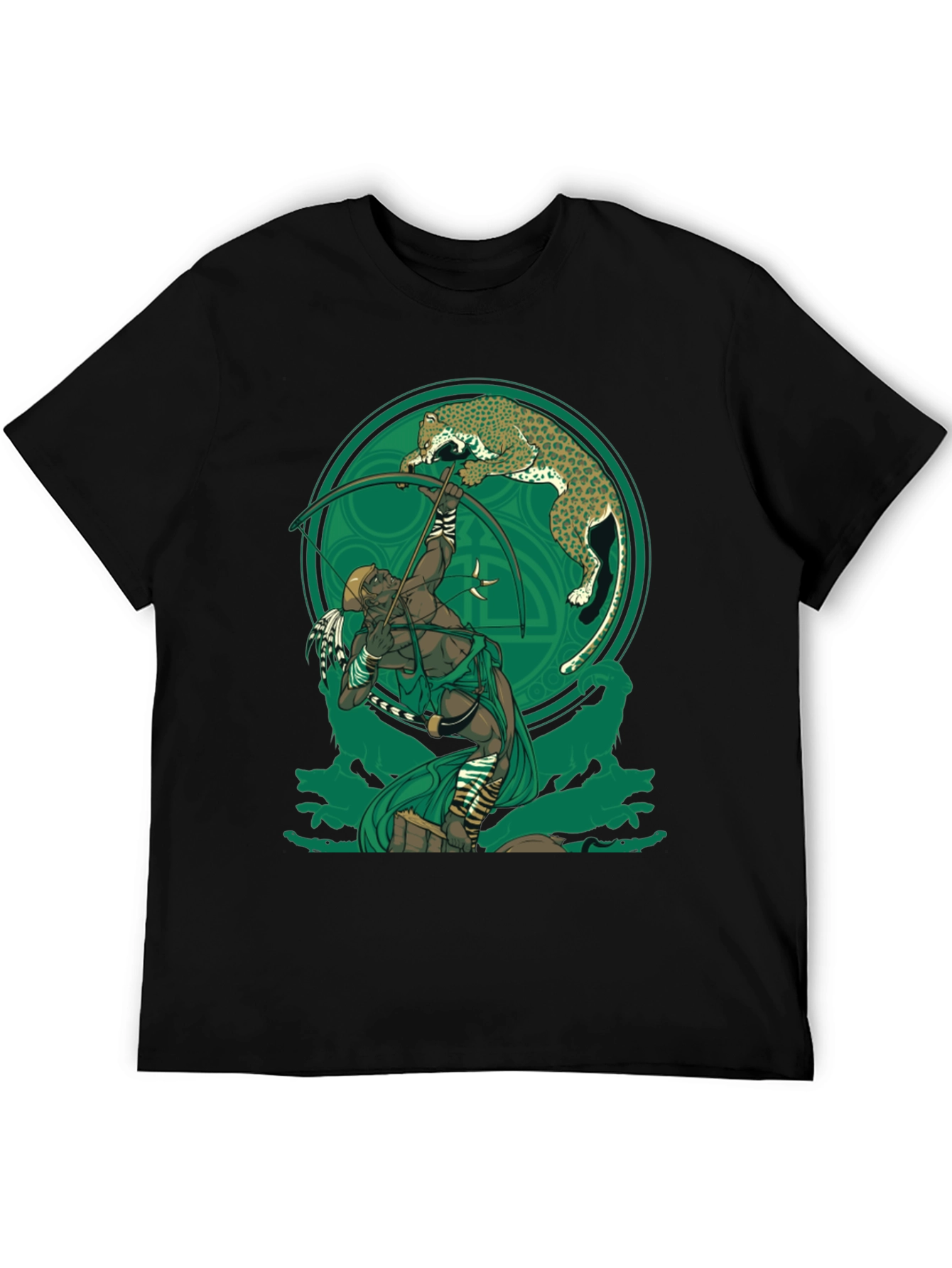 Archer & Leopard Graphic Tee - Black