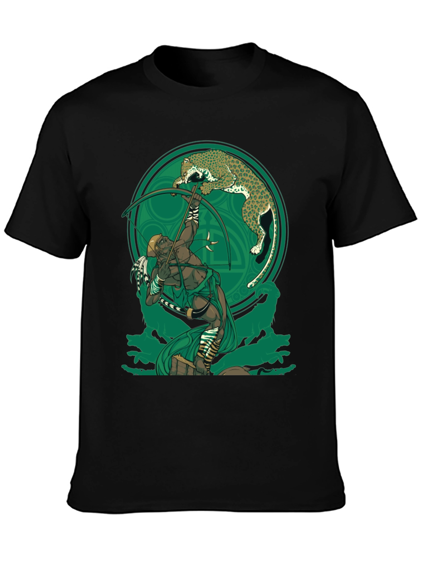 Archer & Leopard Graphic Tee - Black