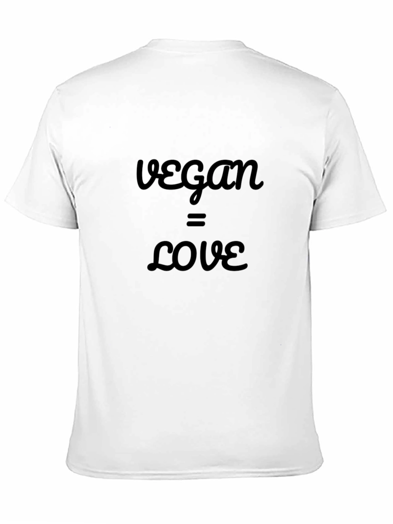 Vegan = Love T-Shirt - Black Crew Neck