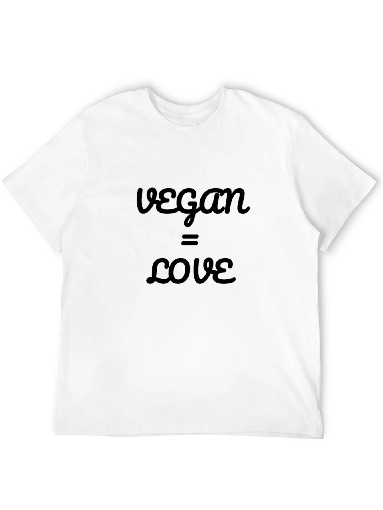 Vegan = Love T-Shirt - Black Crew Neck