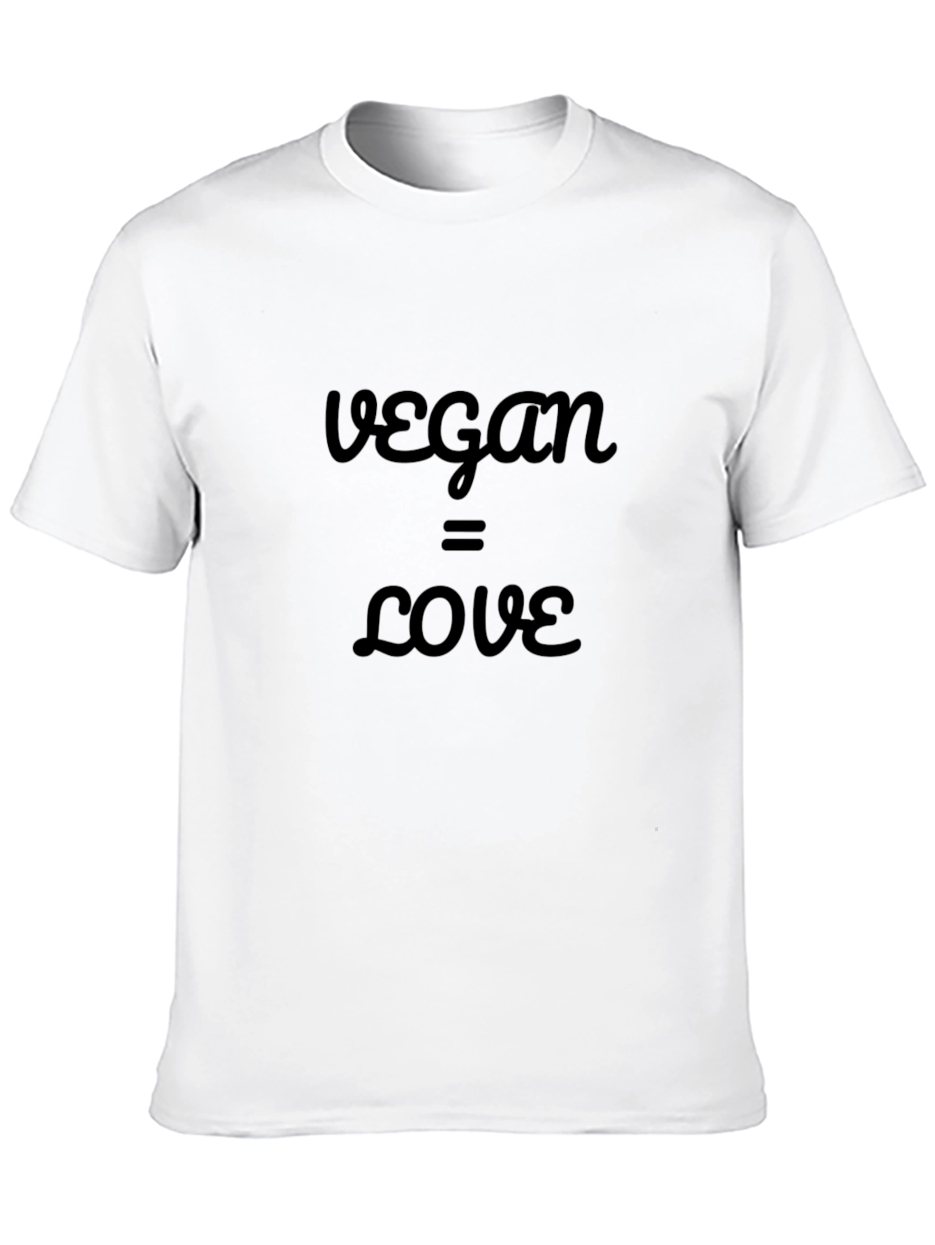 Vegan = Love T-Shirt - Black Crew Neck