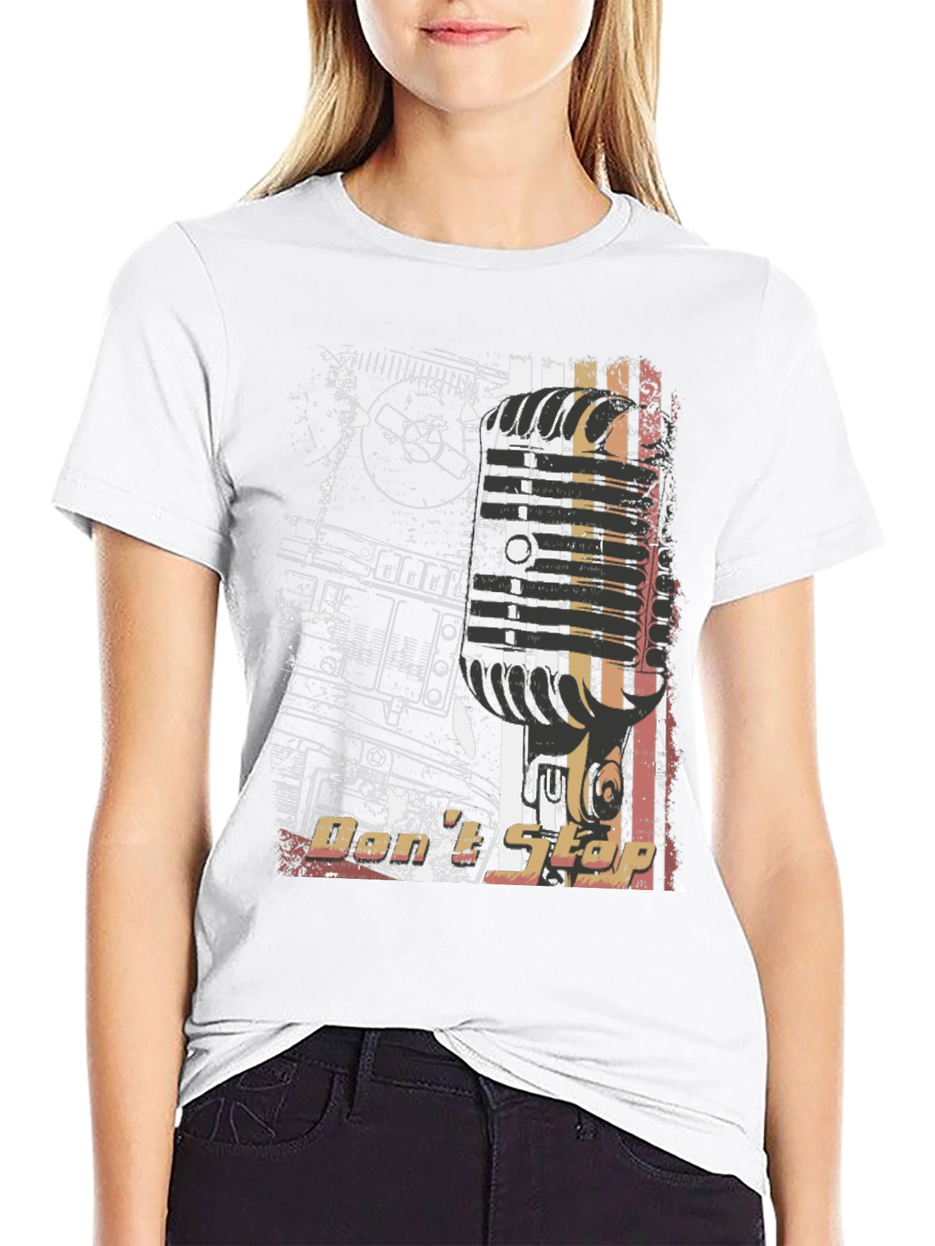 Retro DJ Mixer Graphic Black T-Shirt