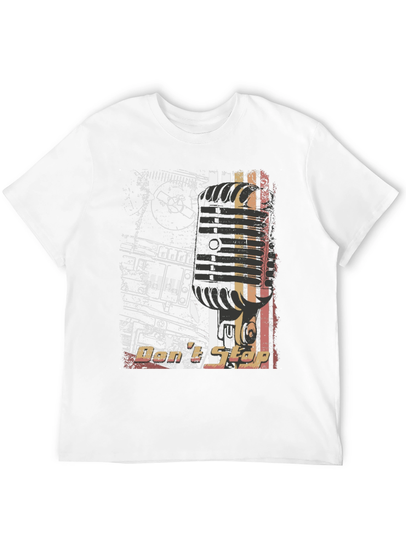 Retro DJ Mixer Graphic Black T-Shirt