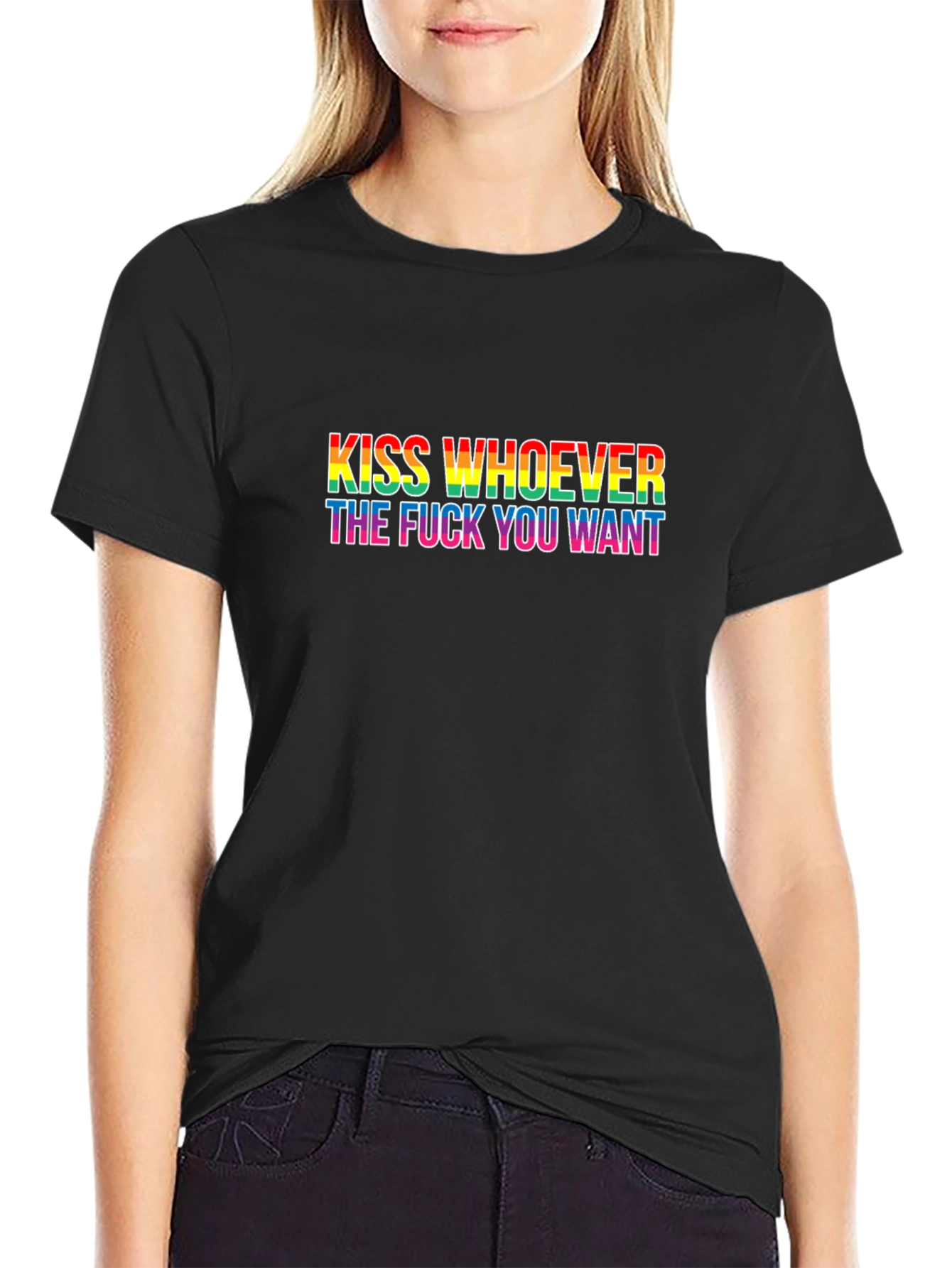 Kiss Whoever You Want Black T-Shirt