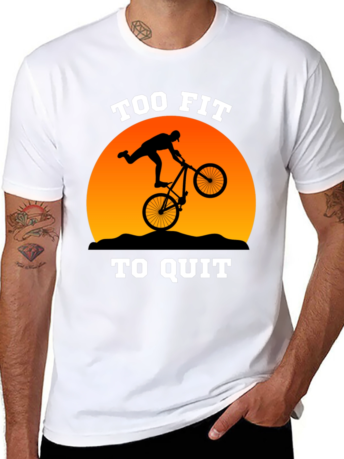 Too Fit to Quit Mountain Biker T-Shirt