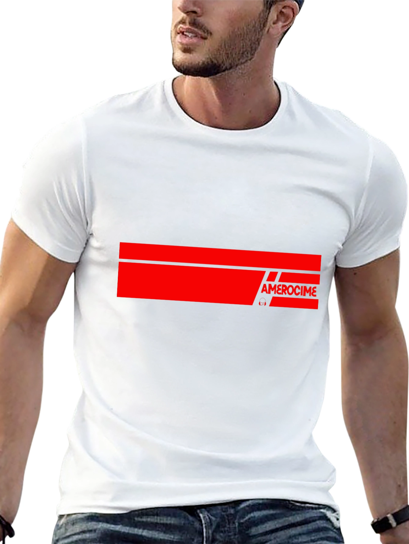 Amerocime Stripe Graphic T-Shirt