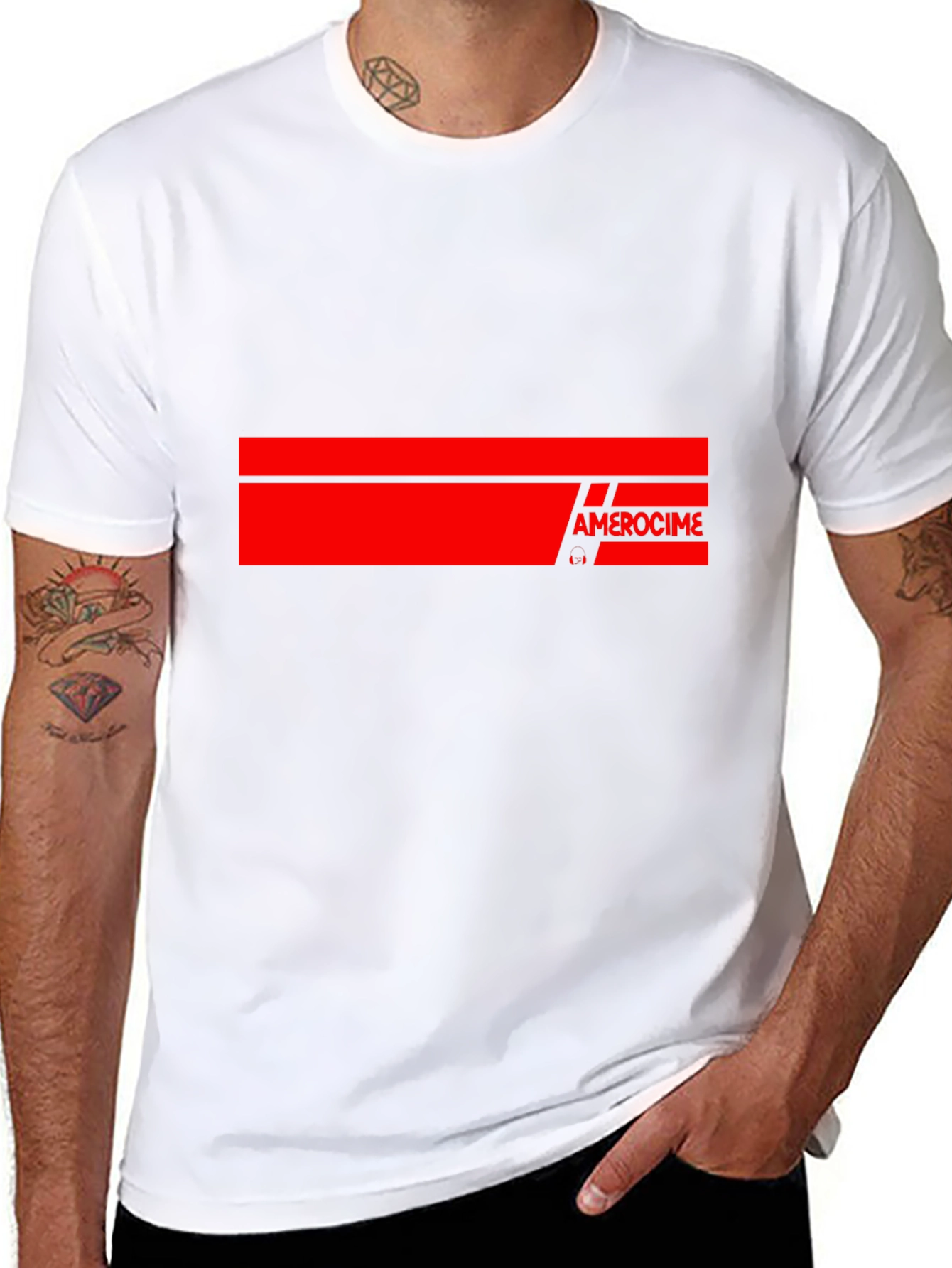 Amerocime Stripe Graphic T-Shirt