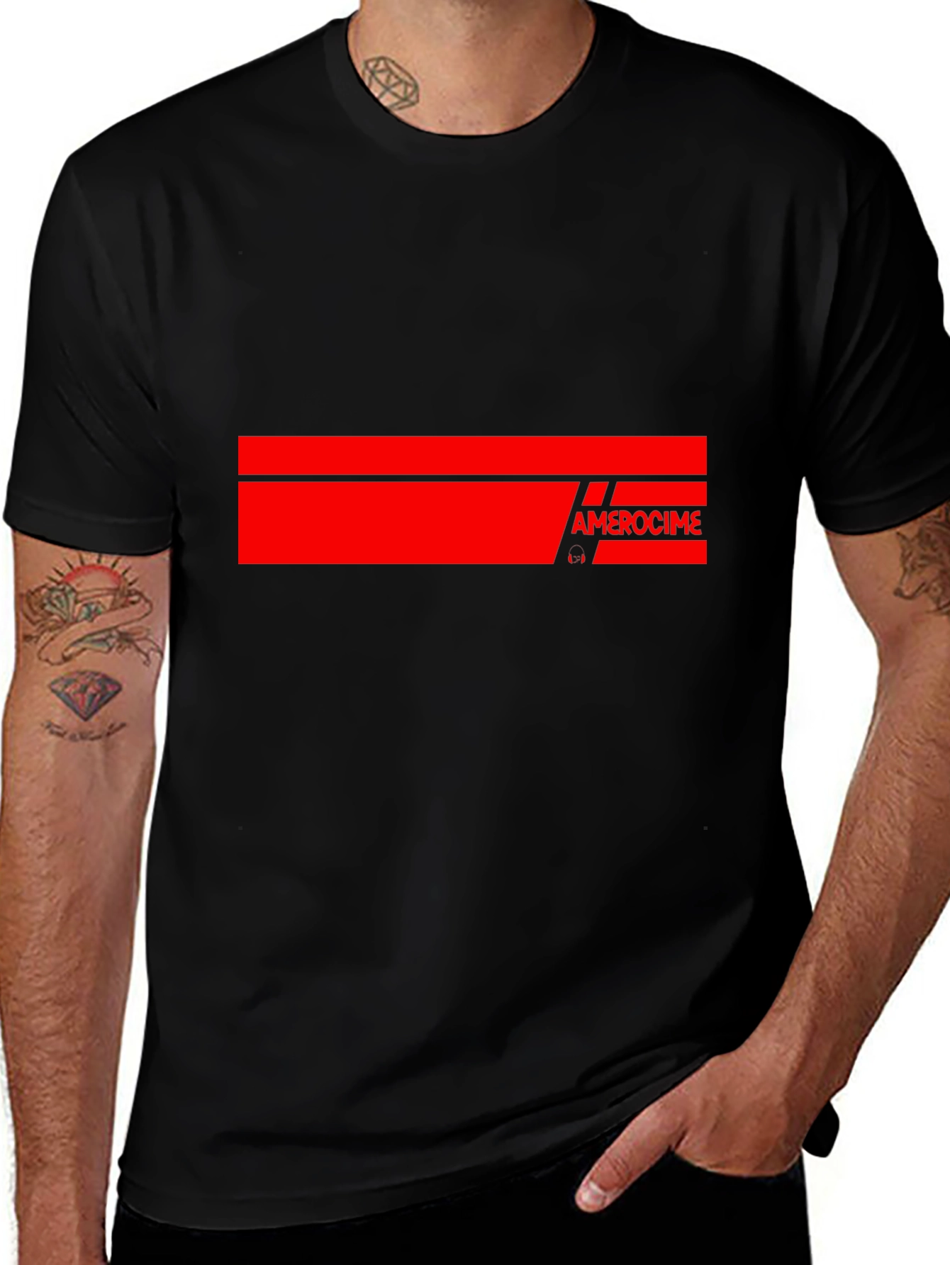 Amerocime Stripe Graphic T-Shirt