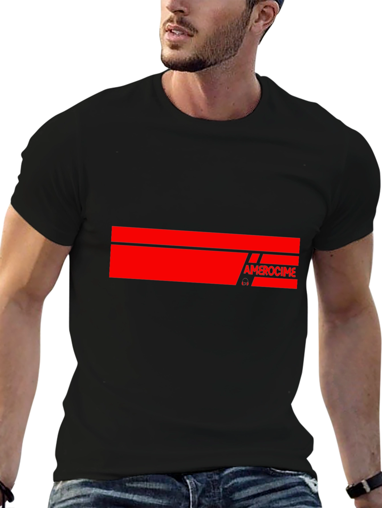 Amerocime Stripe Graphic T-Shirt