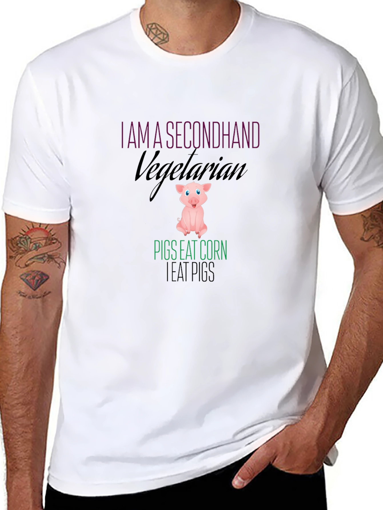 Secondhand Vegetarian Pig Graphic Tee