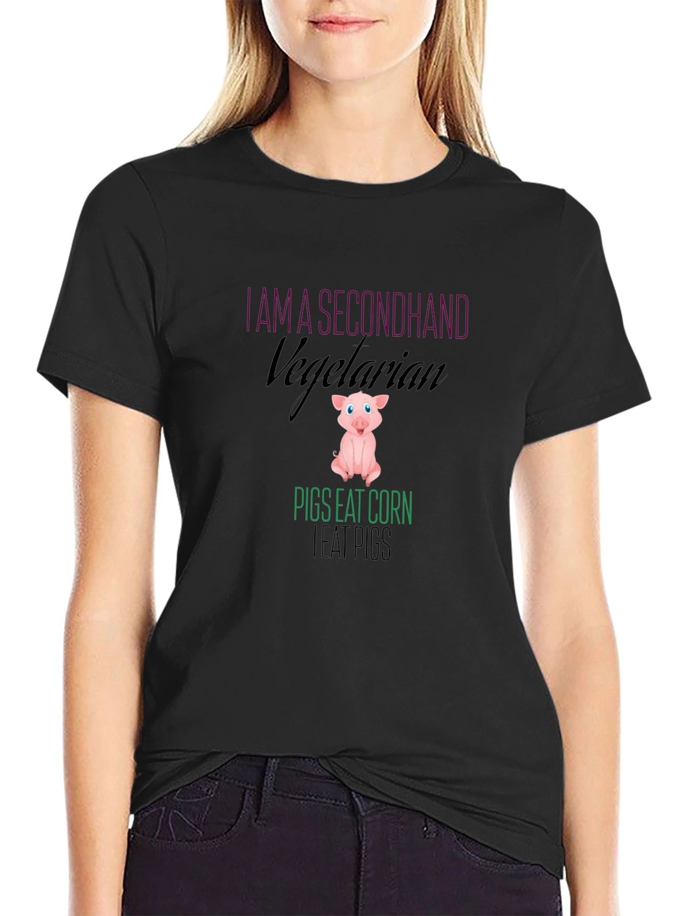 Secondhand Vegetarian Pig Graphic Tee