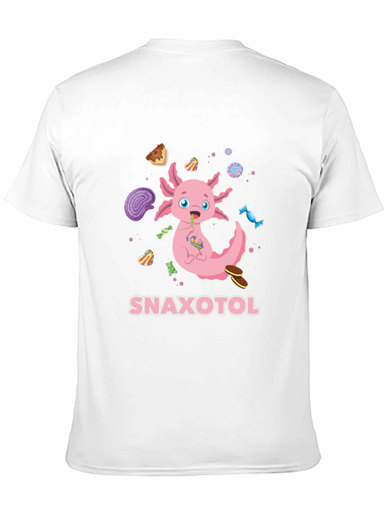 Snaxolotl T-Shirt: Cute Axolotl & Candy