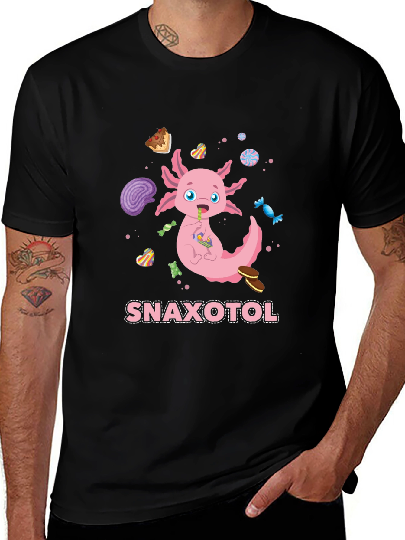 Snaxolotl T-Shirt: Cute Axolotl & Candy