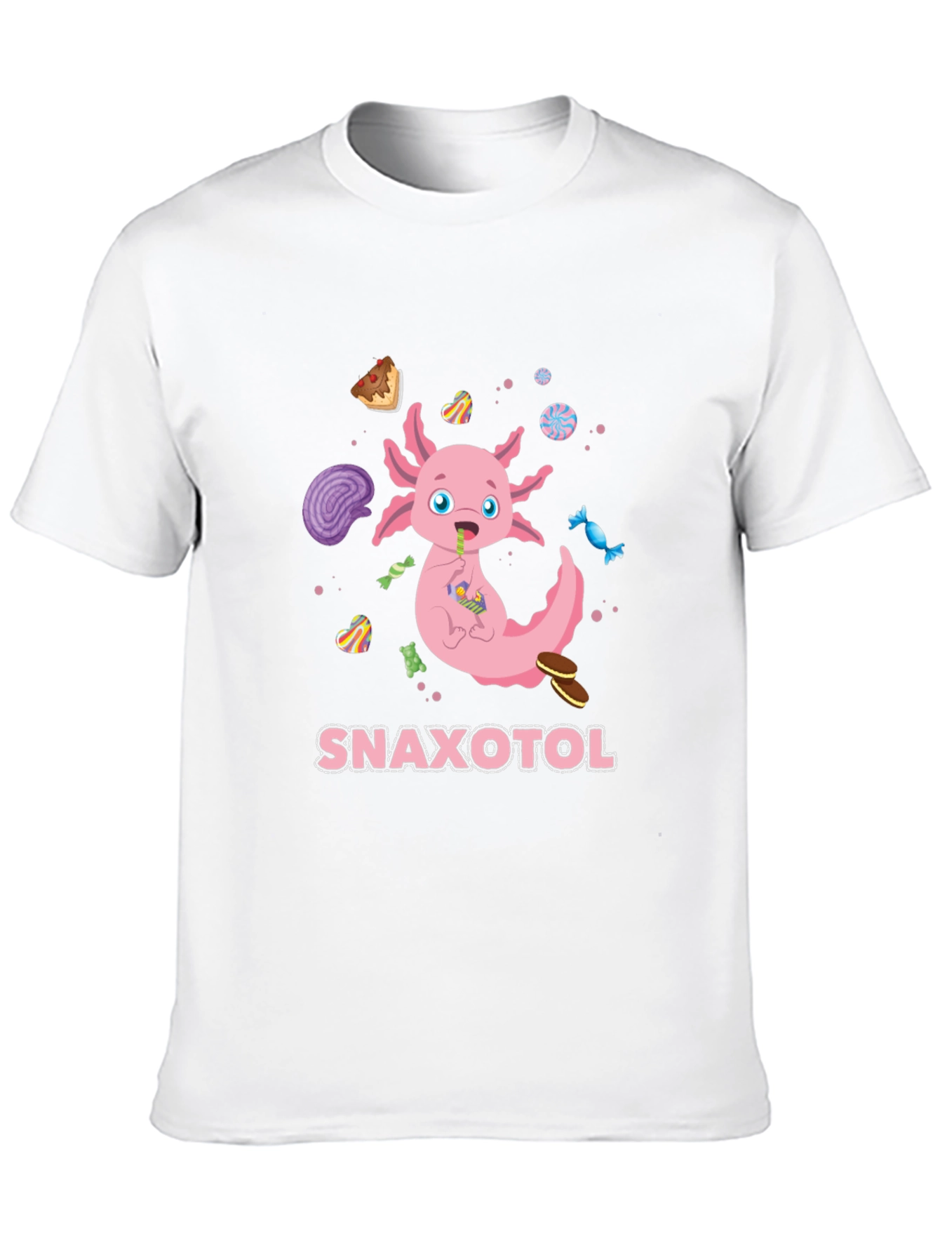 Snaxolotl T-Shirt: Cute Axolotl & Candy