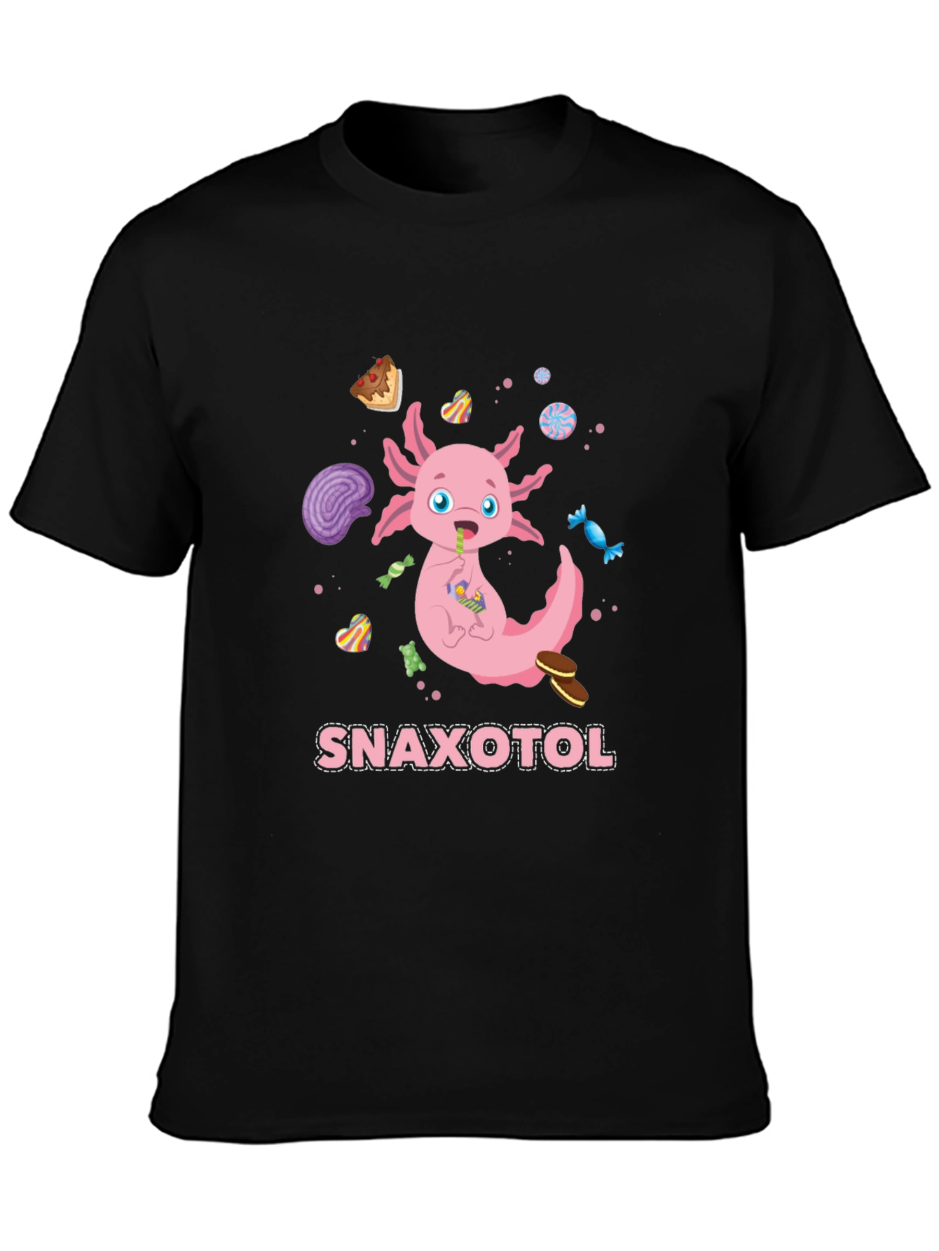 Snaxolotl T-Shirt: Cute Axolotl & Candy