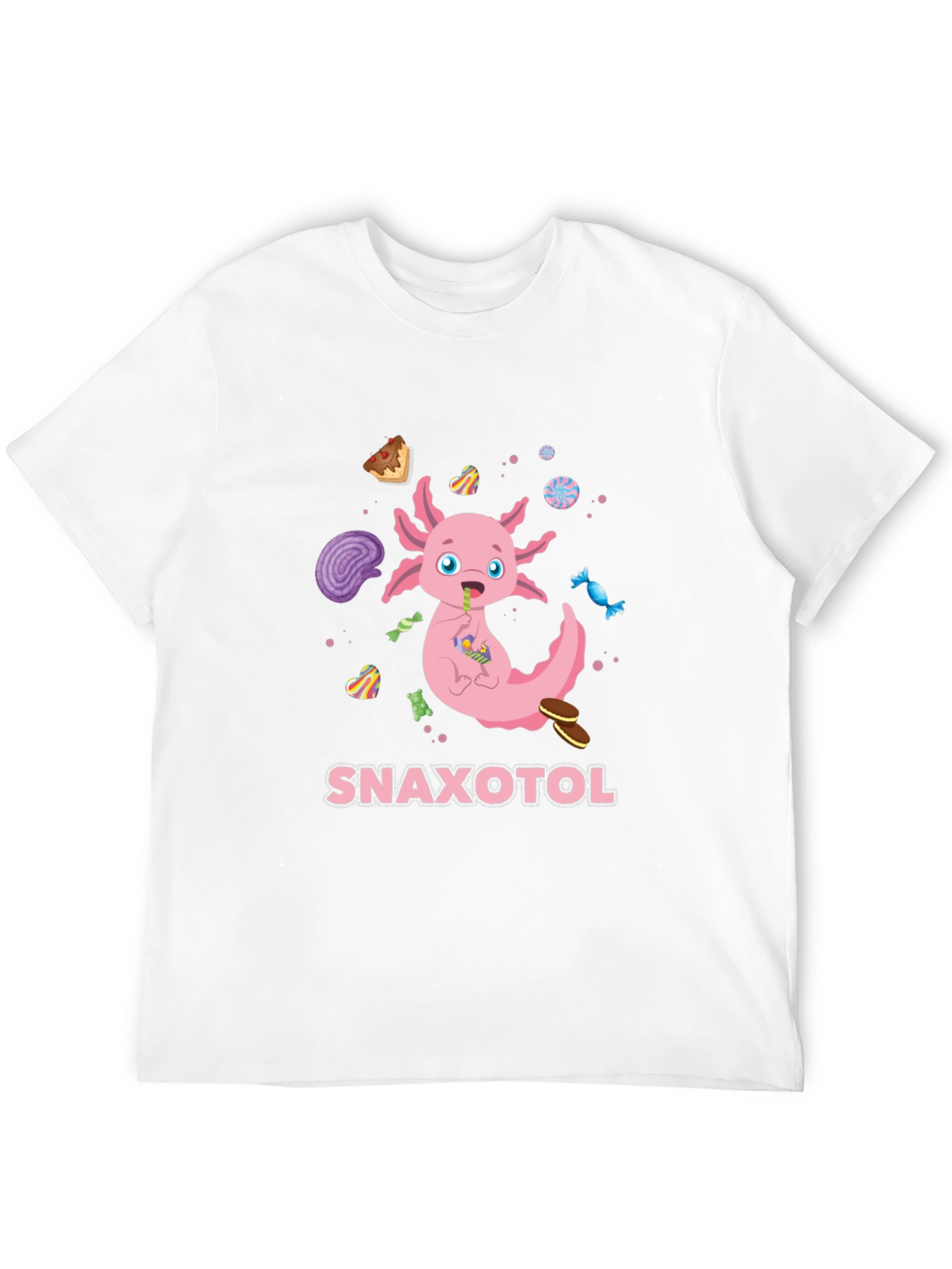 Snaxolotl T-Shirt: Cute Axolotl & Candy