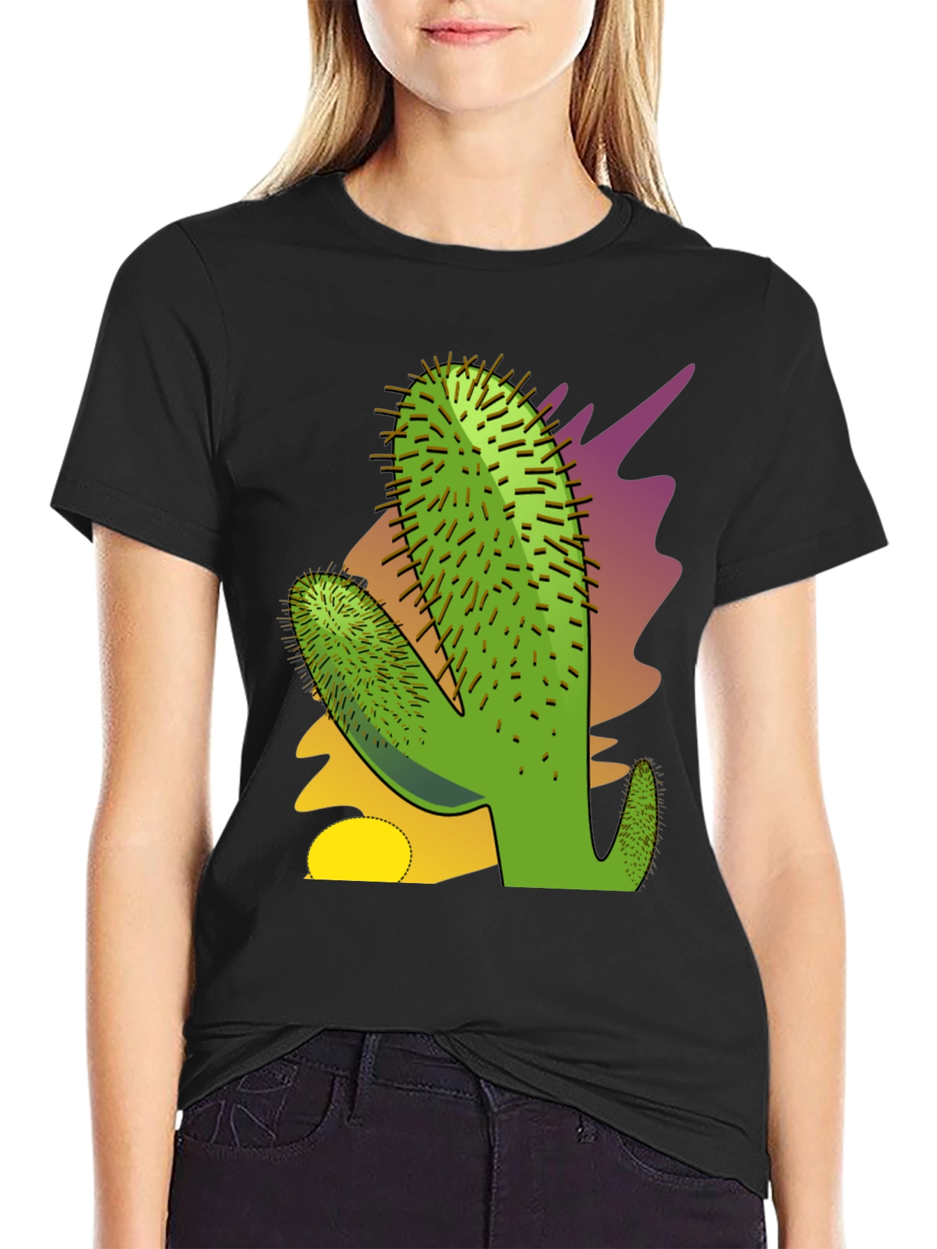 Cactus Graphic Tee - Black T-Shirt