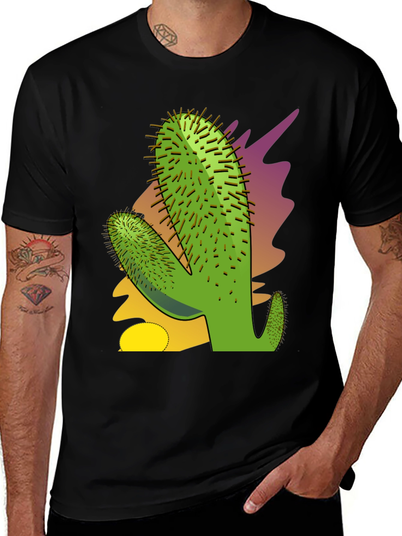 Cactus Graphic Tee - Black T-Shirt