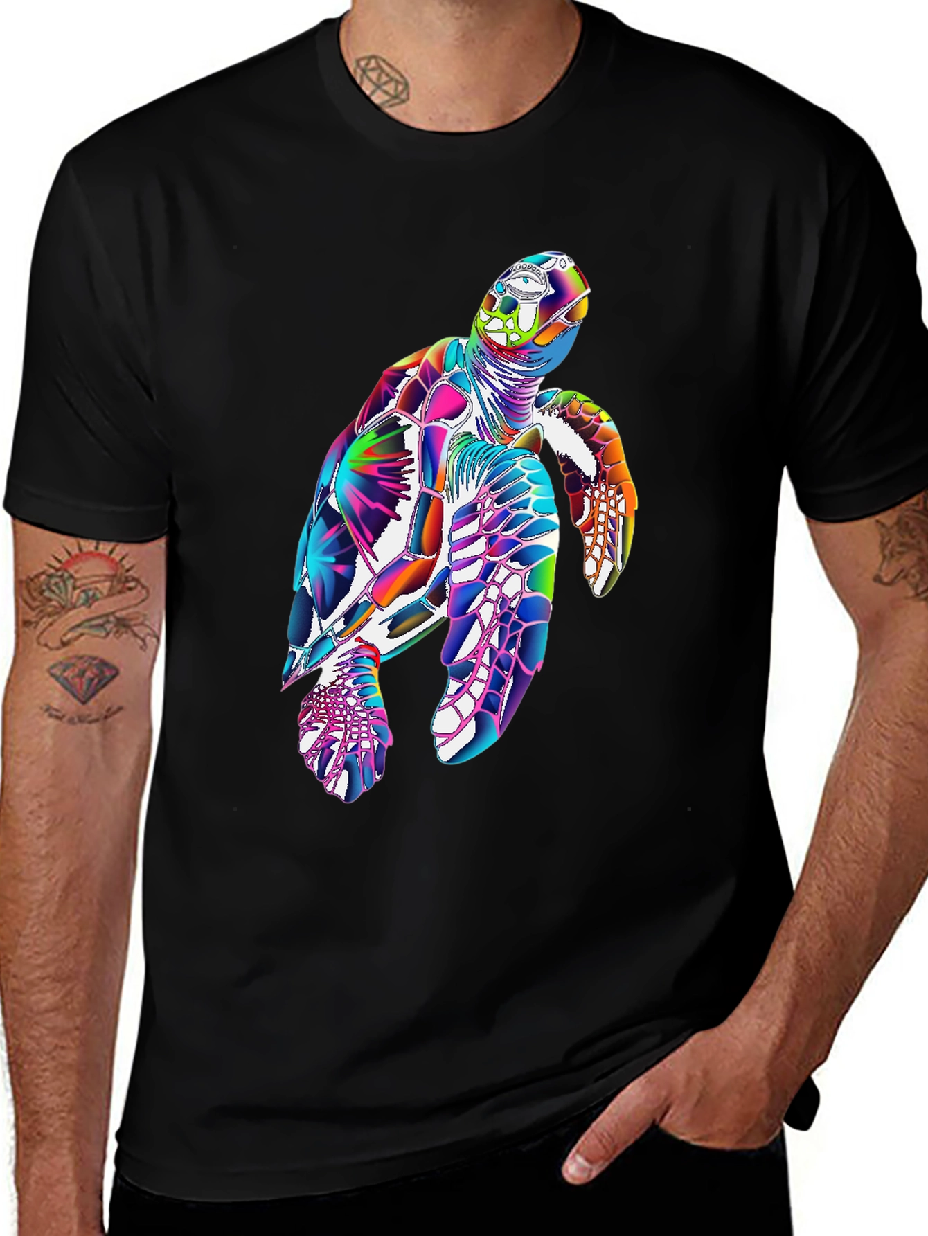Vibrant Turtle Graphic Tee - Unique Design Soft Cotton