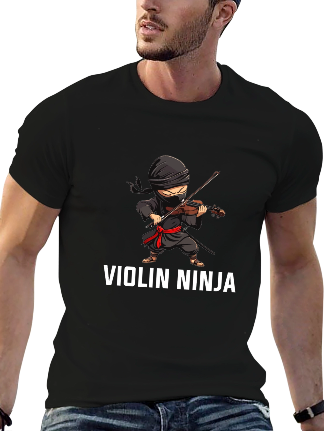 Violin Ninja Graphic Tee - Unique Musician T-Shirt