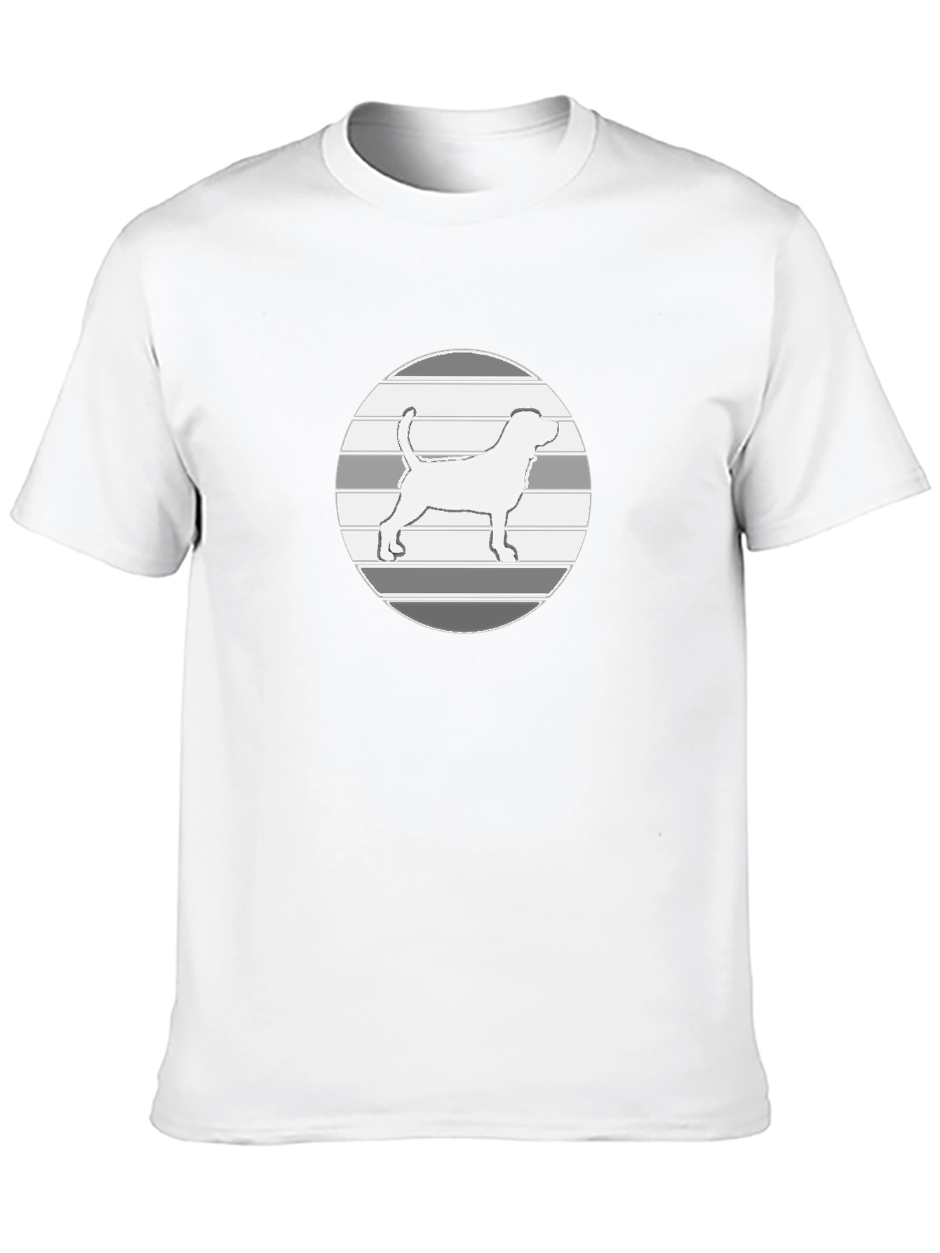 Dog Silhouette Graphic Tee - Mens Casual Black T-Shirt