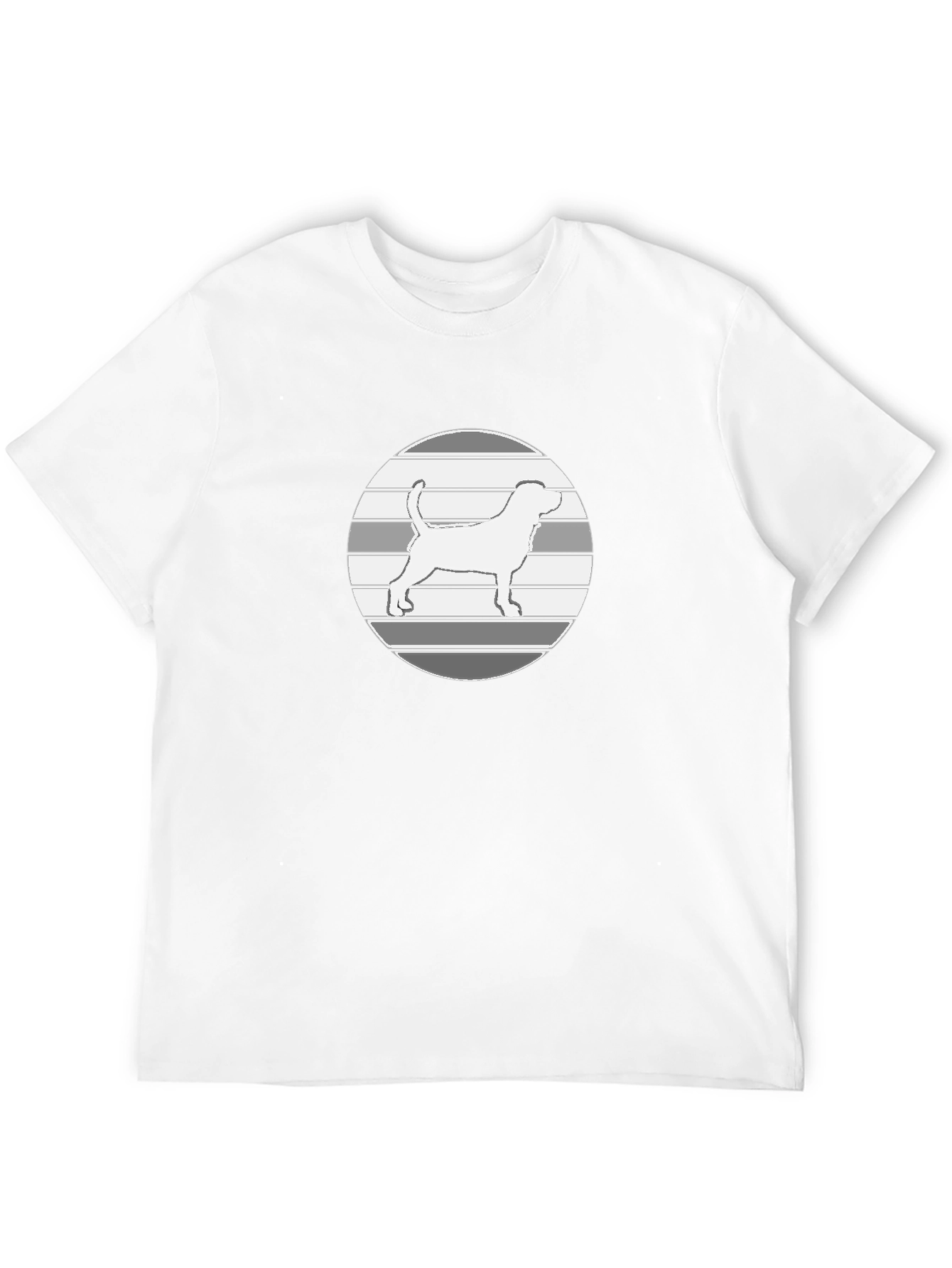 Dog Silhouette Graphic Tee - Mens Casual Black T-Shirt