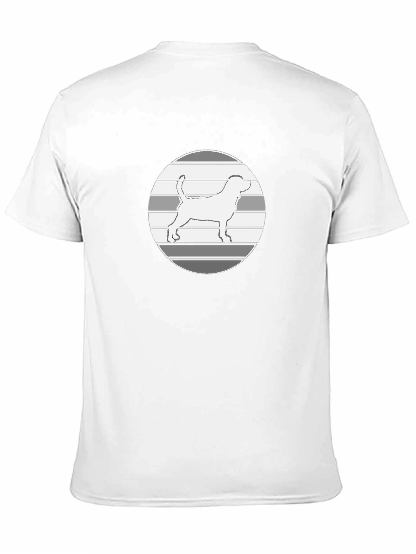 Dog Silhouette Graphic Tee - Mens Casual Black T-Shirt