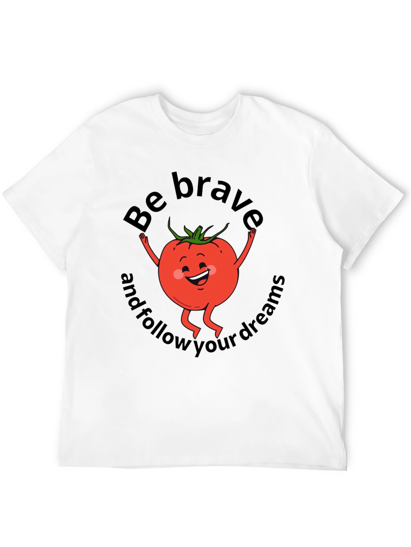 Be Brave Tomato Graphic T-Shirt - Black Cotton Tee