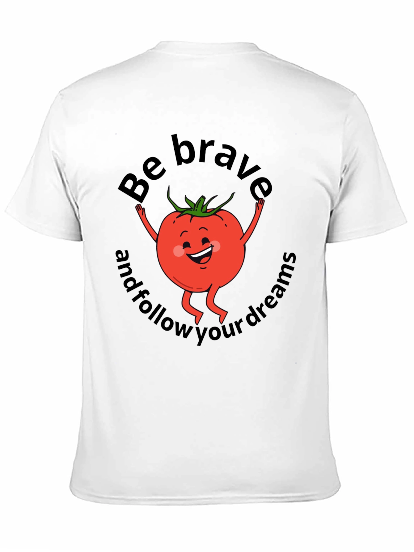 Be Brave Tomato Graphic T-Shirt - Black Cotton Tee
