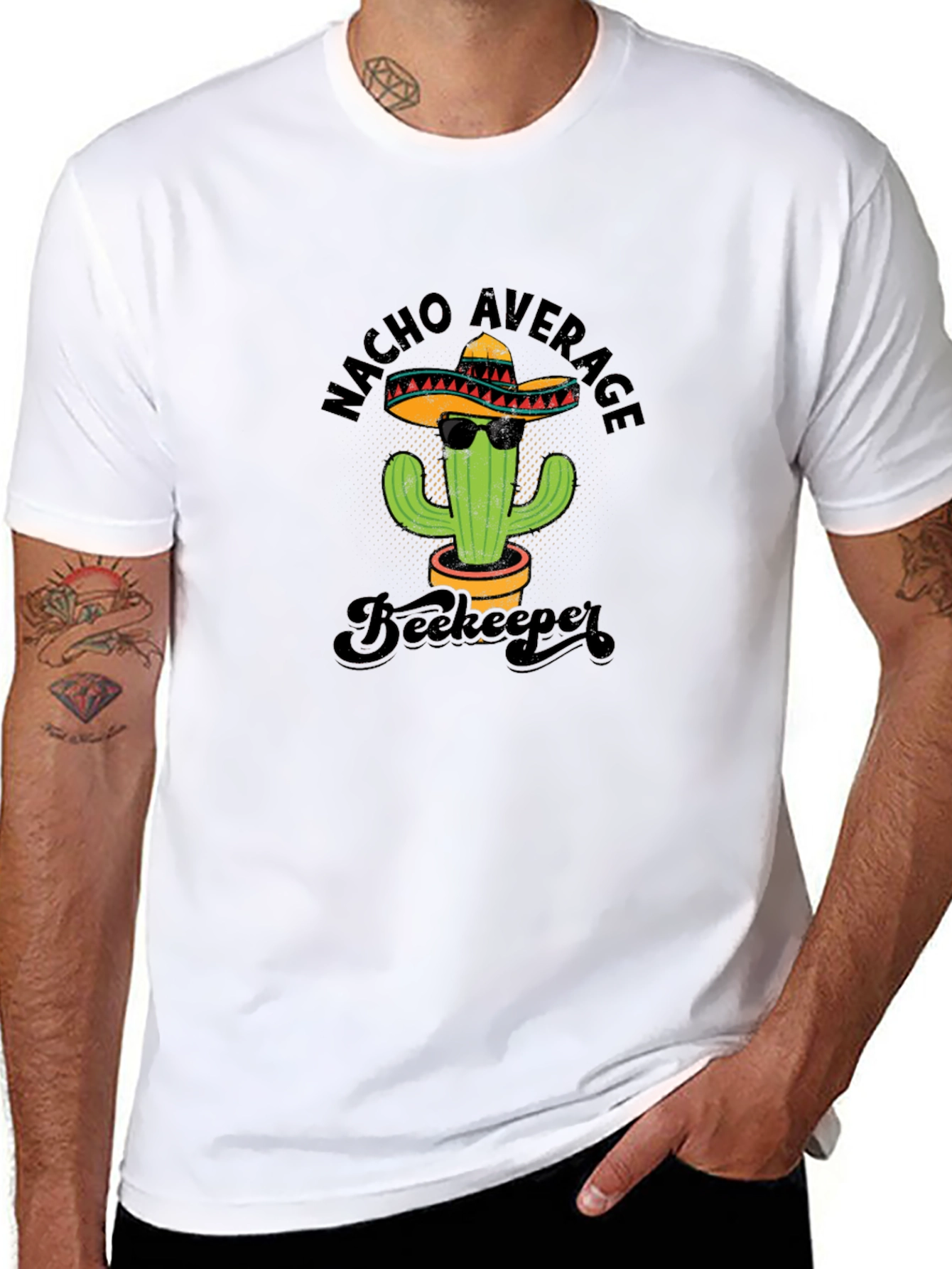 Nacho Average Beekeeper Cactus T-Shirt