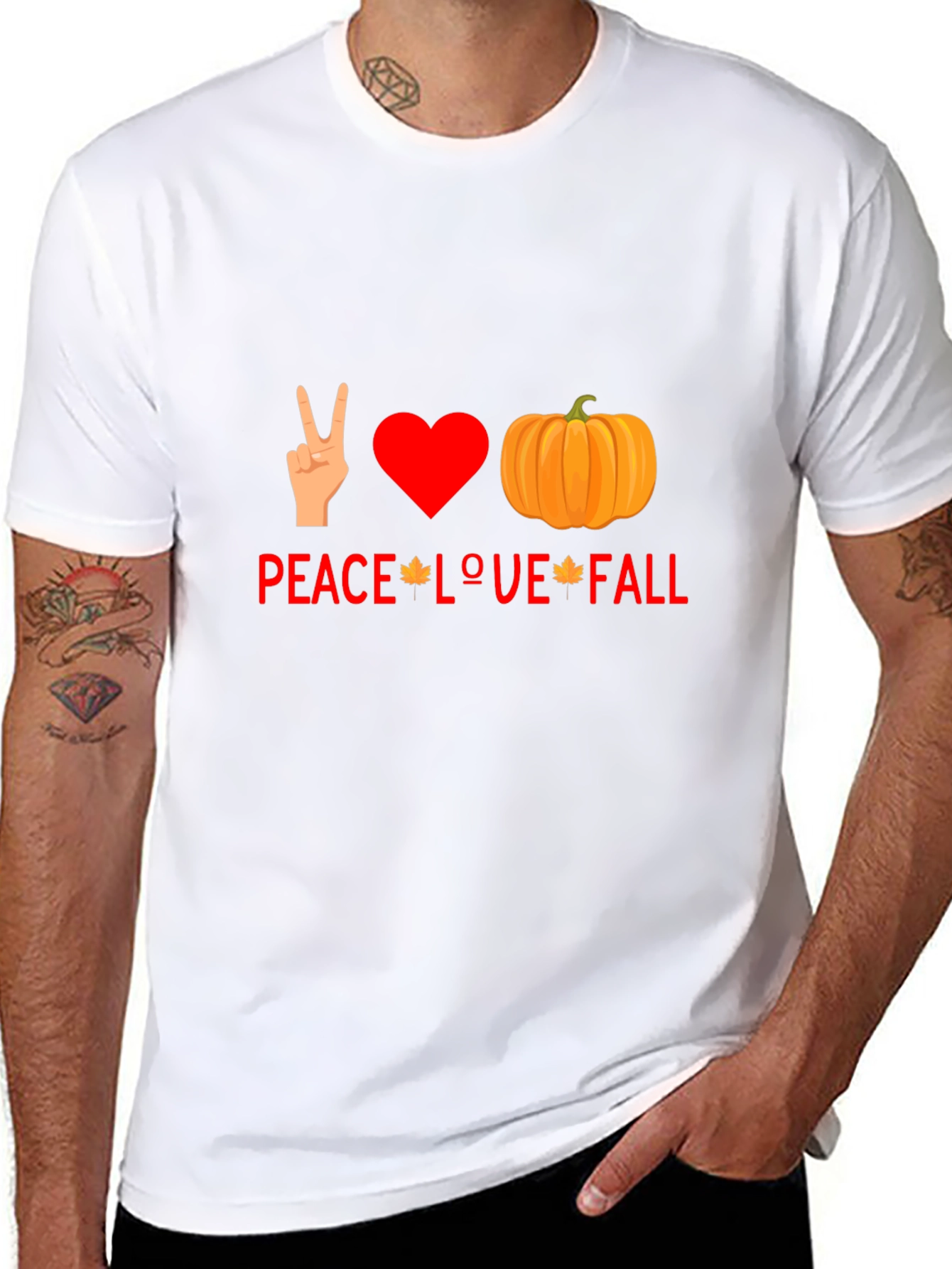 Peace Love Fall T-Shirt - Autumn Graphic Tee