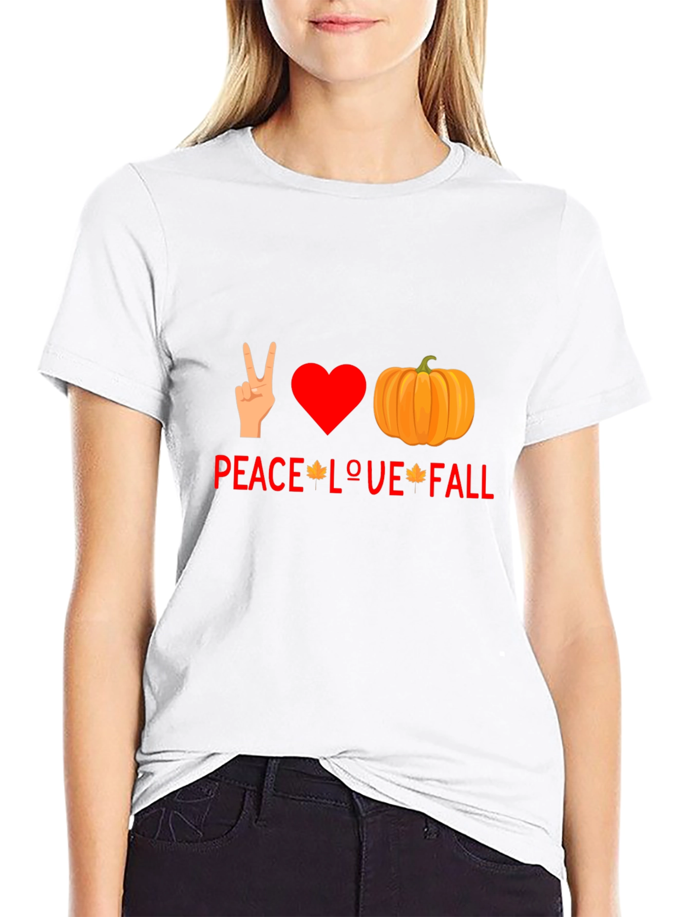 Peace Love Fall T-Shirt - Autumn Graphic Tee