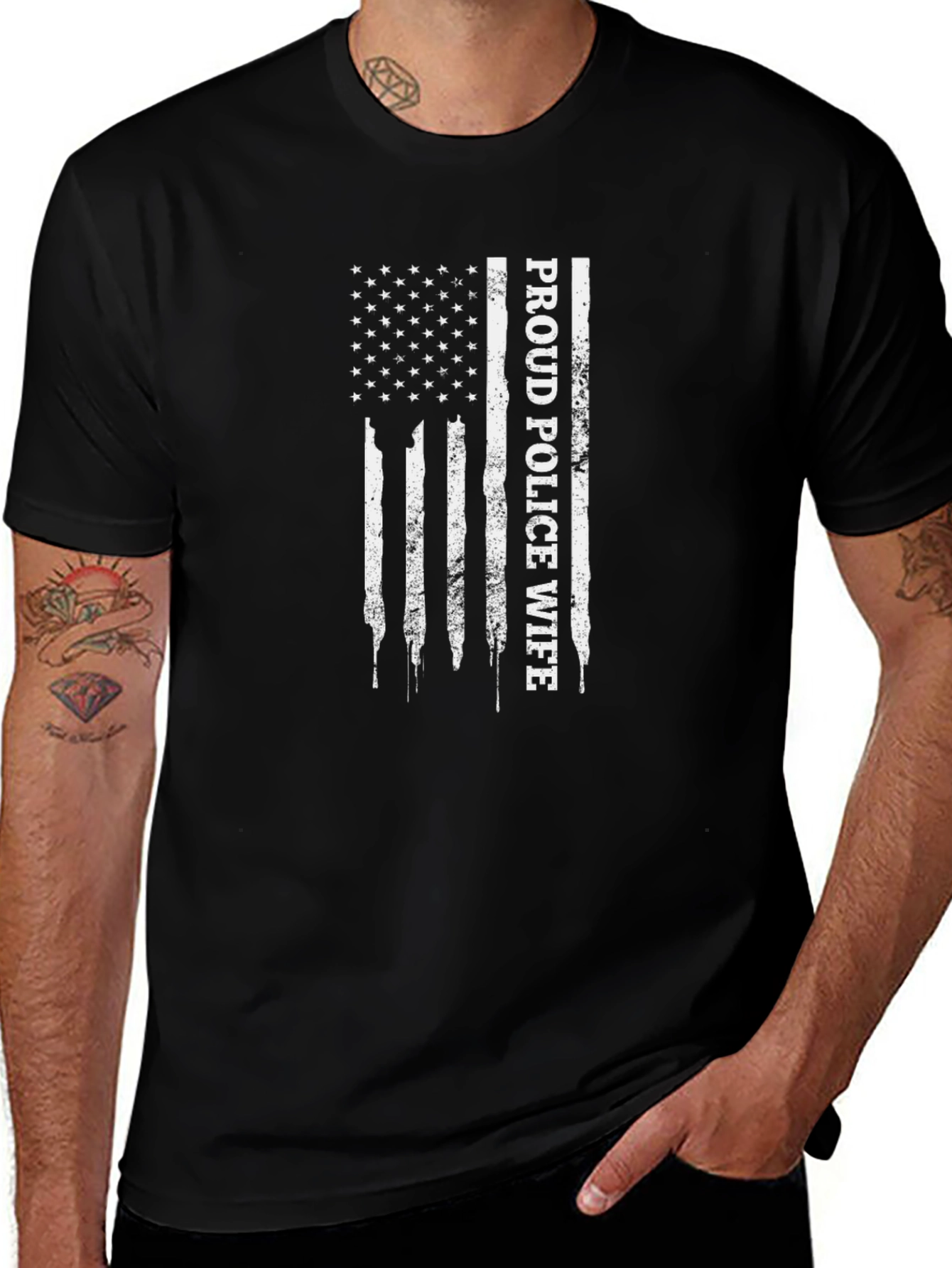 Proud Police Wife Graphic T-Shirt