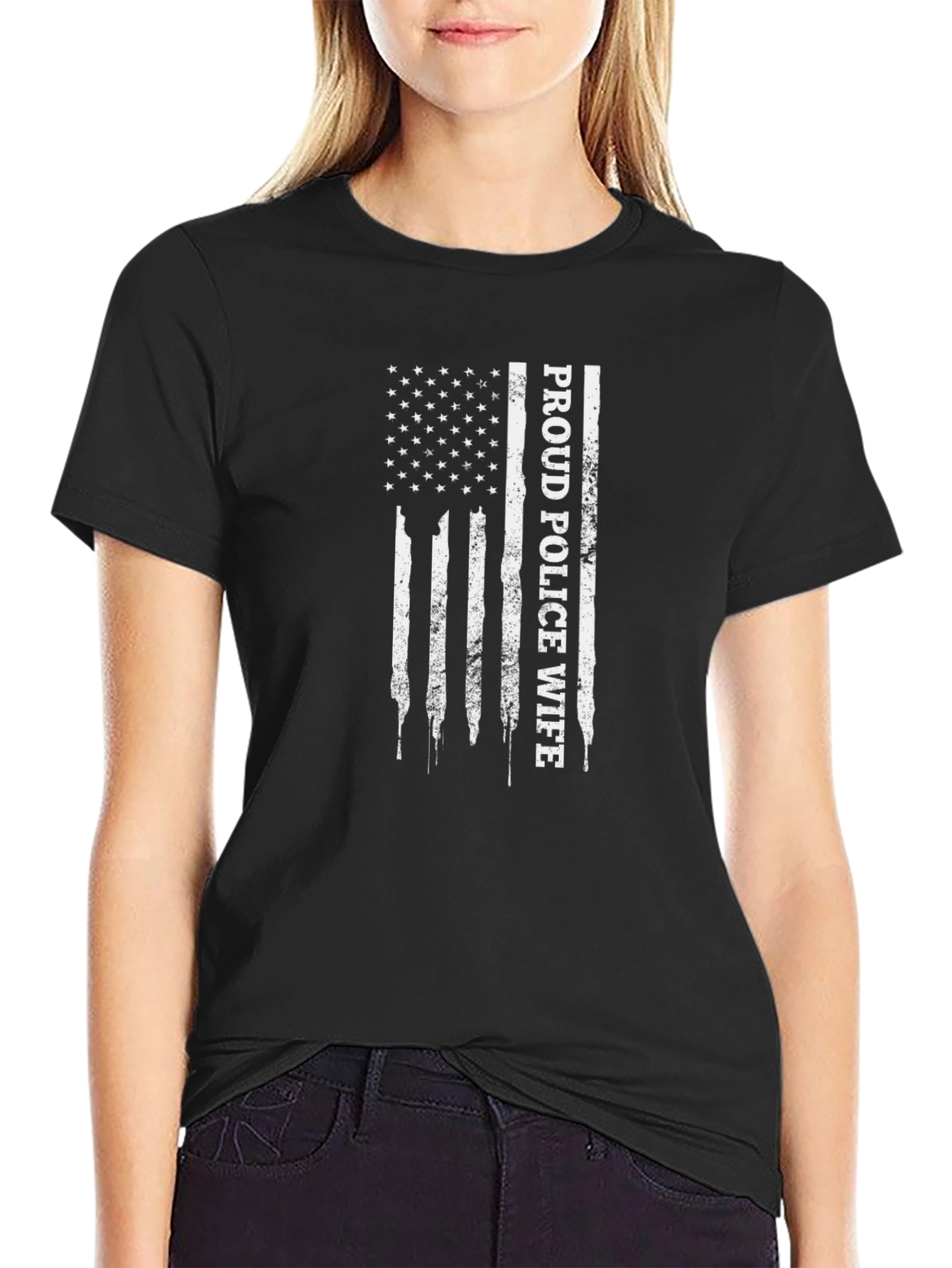 Proud Police Wife Graphic T-Shirt