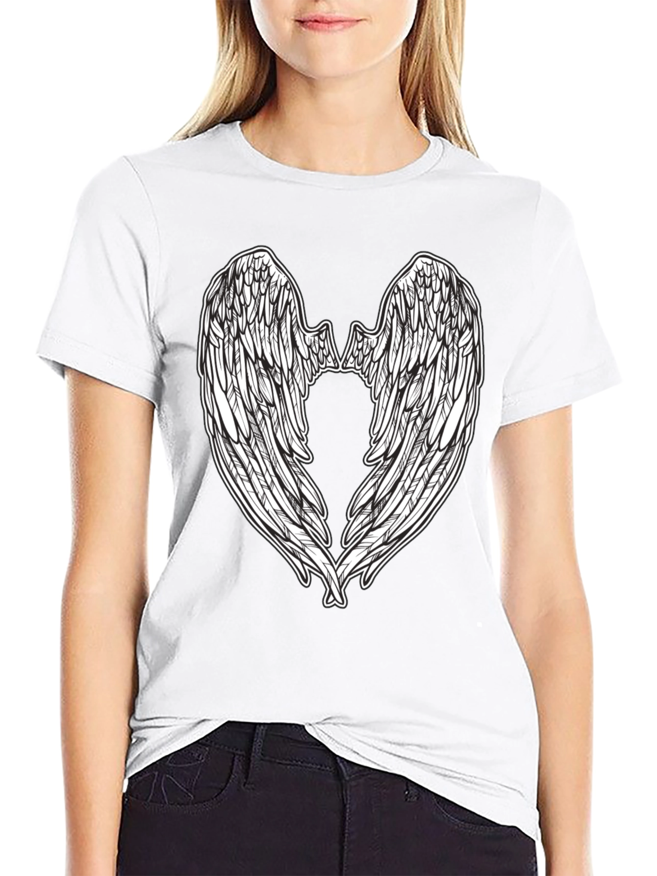 Angel Wing Graphic Tee - Black