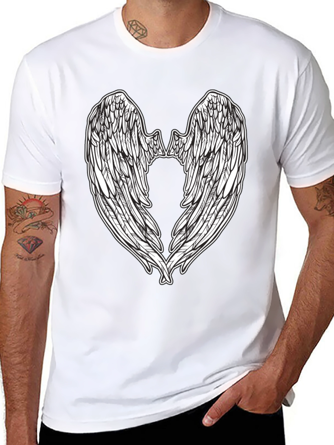 Angel Wing Graphic Tee - Black