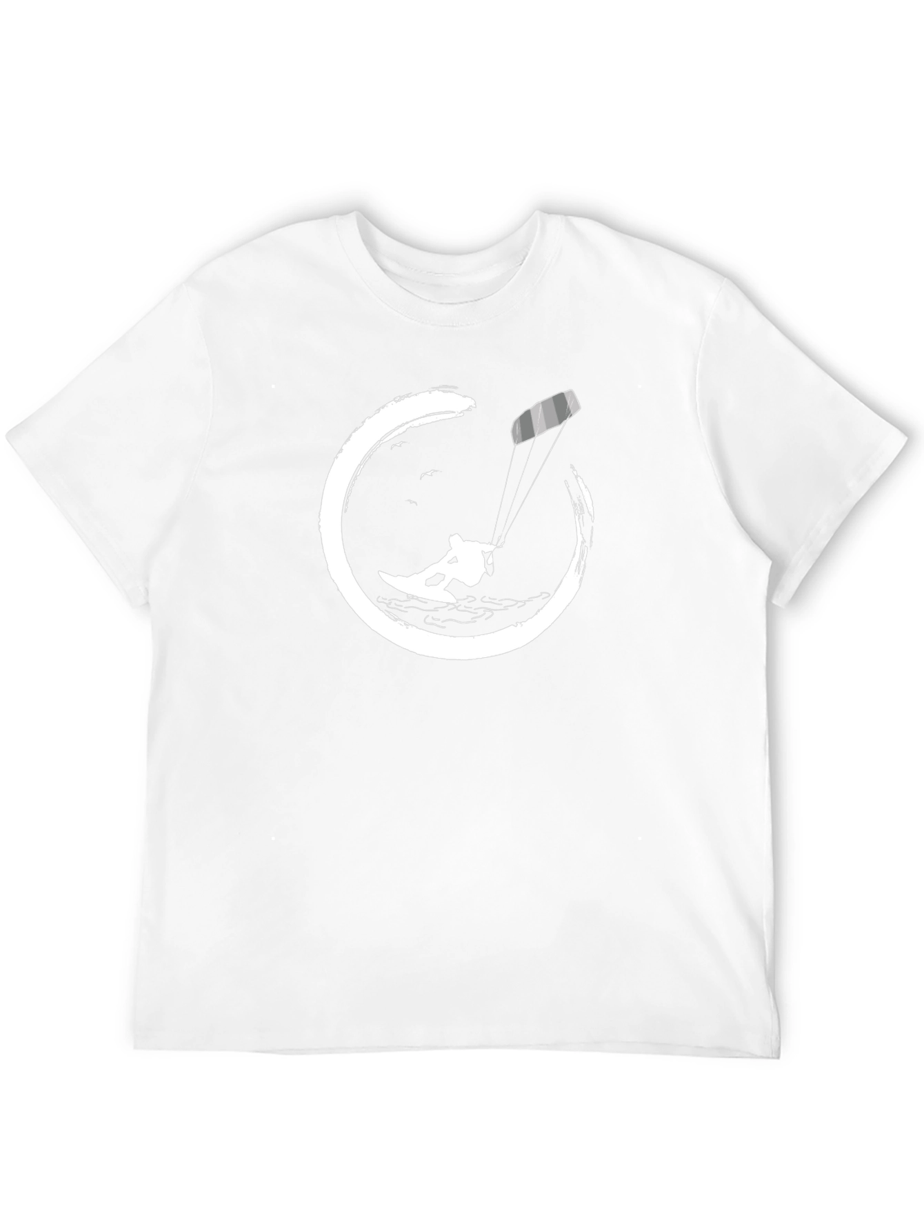 Kitesurfing Graphic Tee - Black Cotton T-Shirt