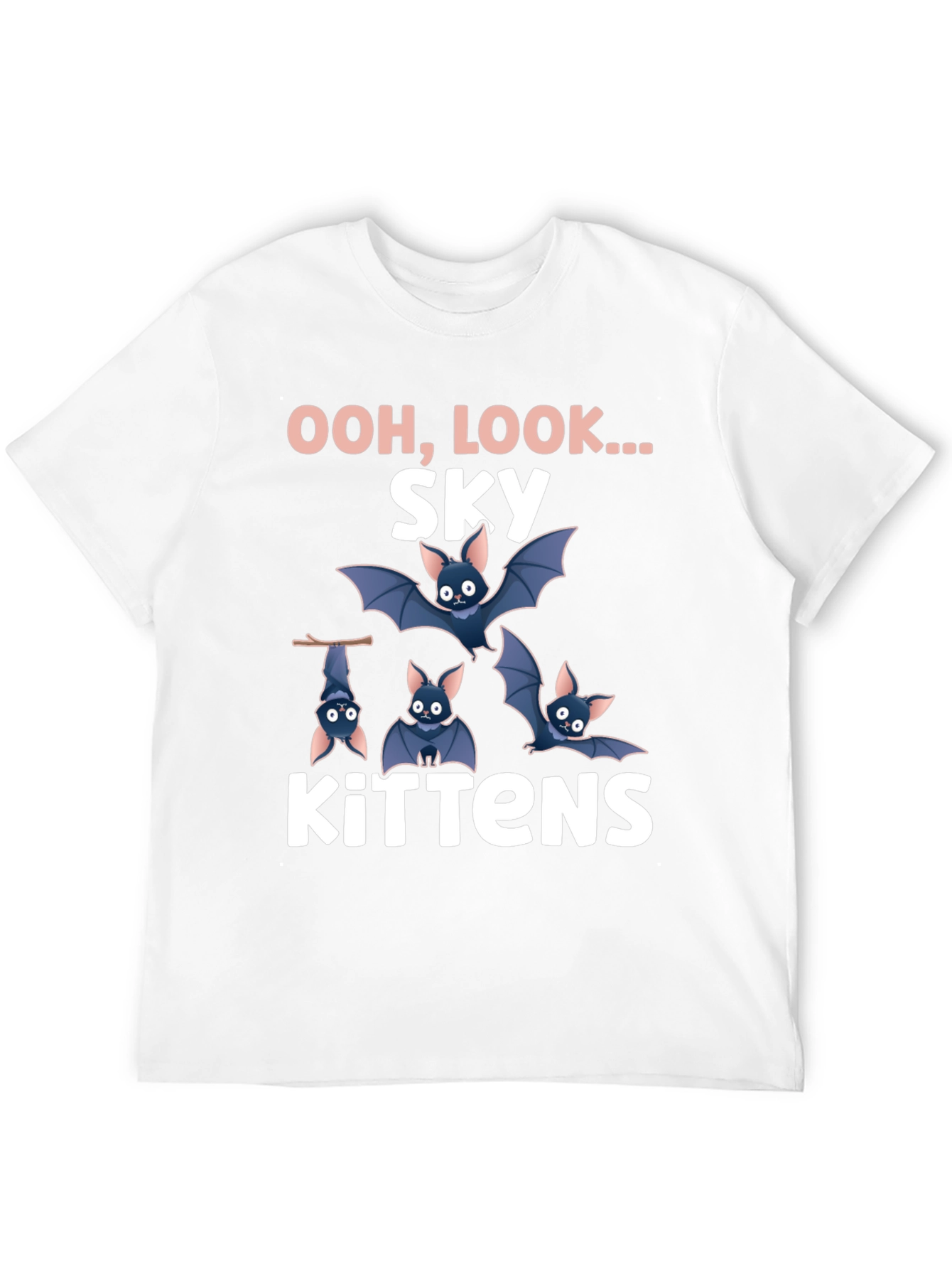 Sky Kittens Graphic Tee - Cute Bat T-Shirt
