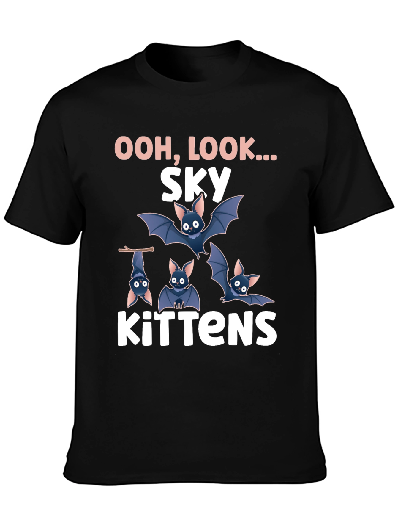 Sky Kittens Graphic Tee - Cute Bat T-Shirt