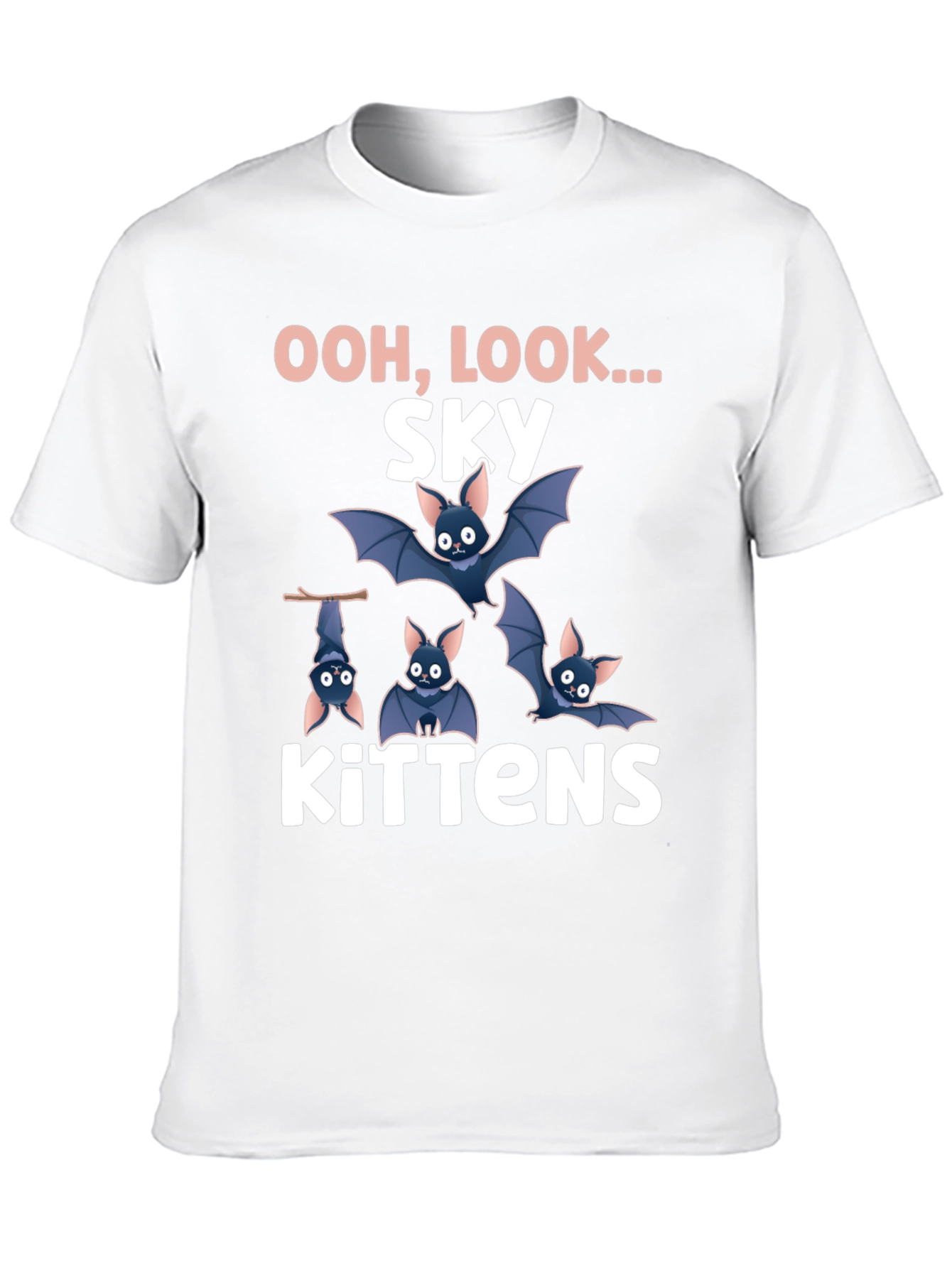 Sky Kittens Graphic Tee - Cute Bat T-Shirt