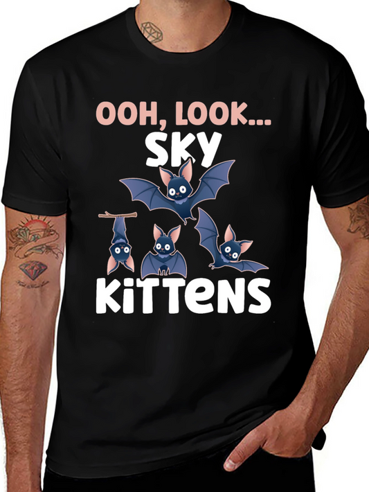 Sky Kittens Graphic Tee - Cute Bat T-Shirt