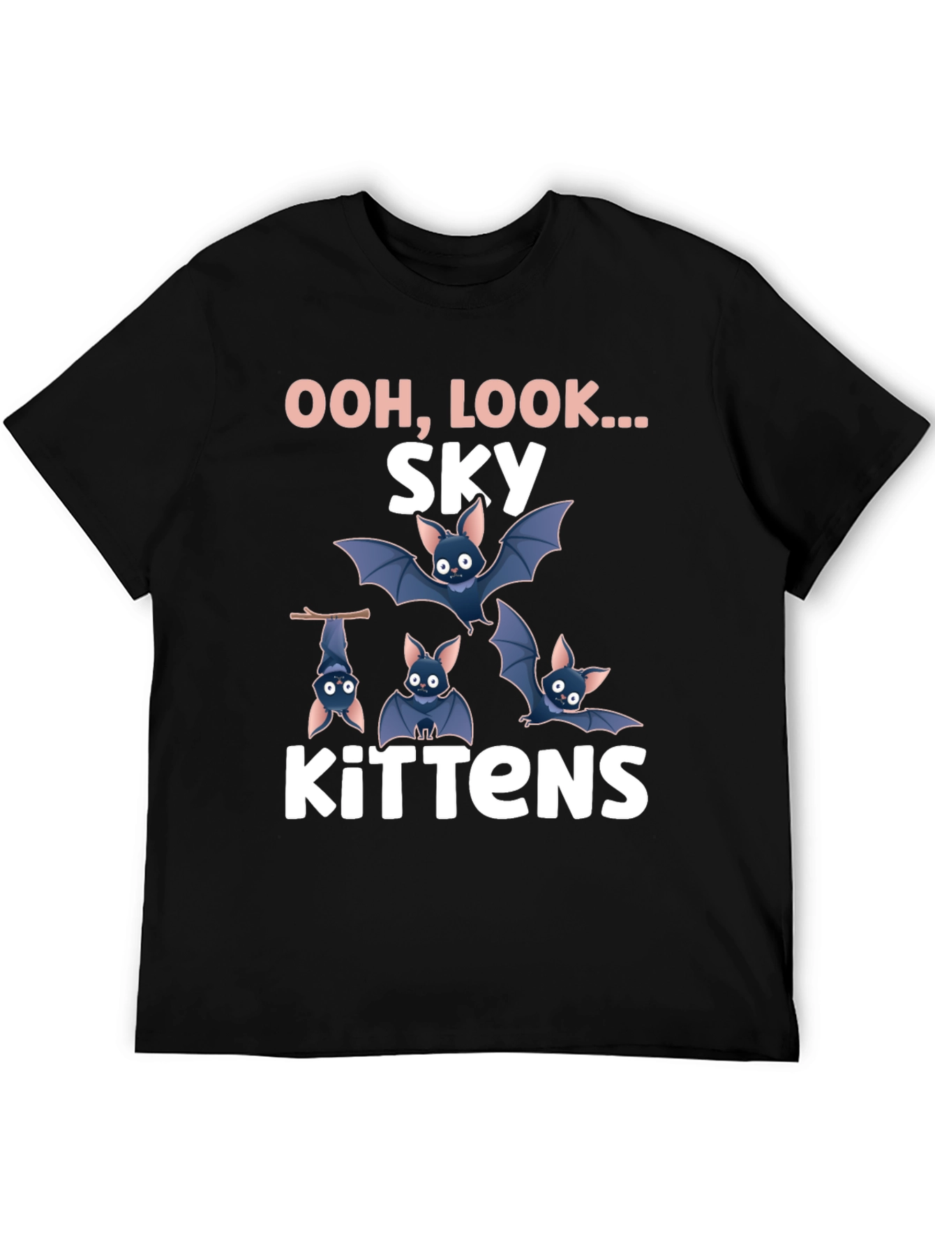 Sky Kittens Graphic Tee - Cute Bat T-Shirt
