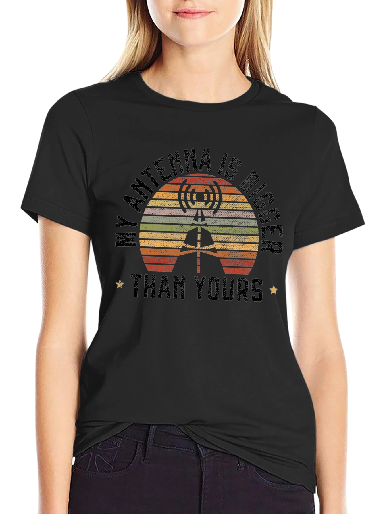 My Antenna Is Bigger Than Yours - Black T-Shirt