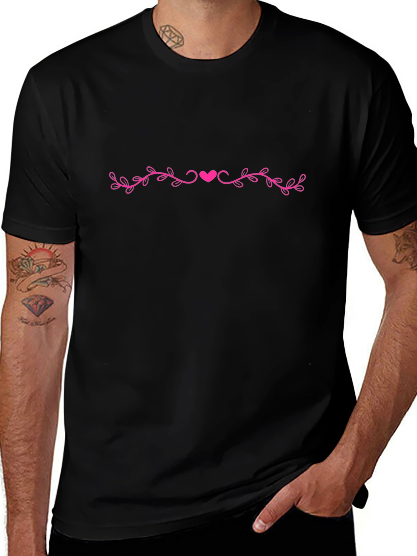 Heart Vine Black T-Shirt