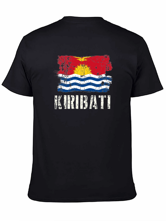 Kiribati Flag Distressed Graphic T-Shirt