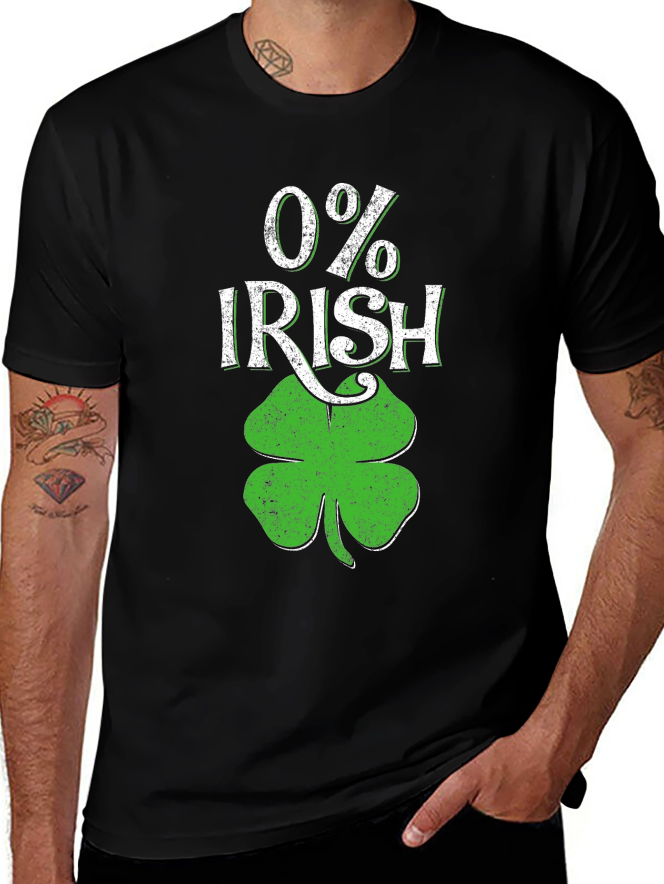 0% Irish St. Patricks Day T-Shirt Shamrock