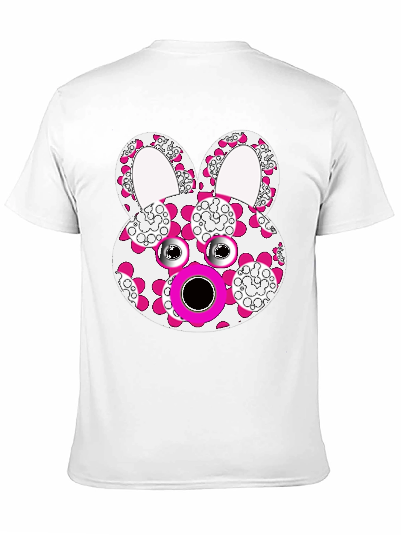 Floral Bunny Graphic Tee - Black Cotton Blend