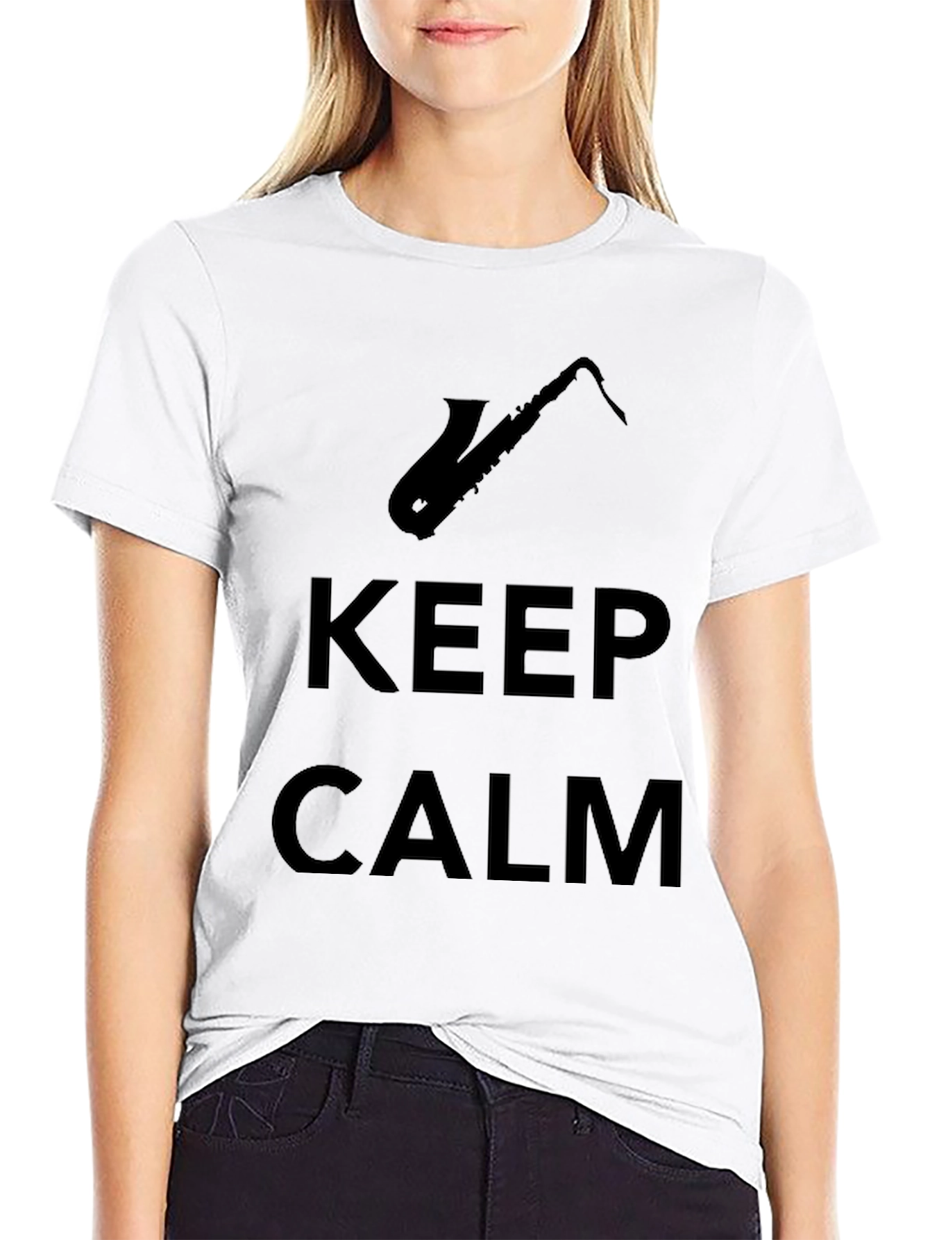 Keep Calm Saxophone T-Shirt - Black