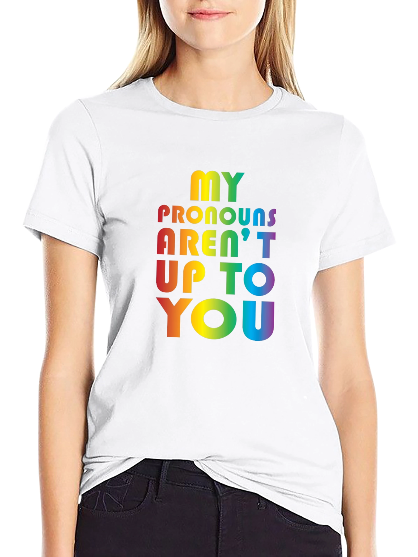 LGBT Pride Pronoun T-Shirt - Black